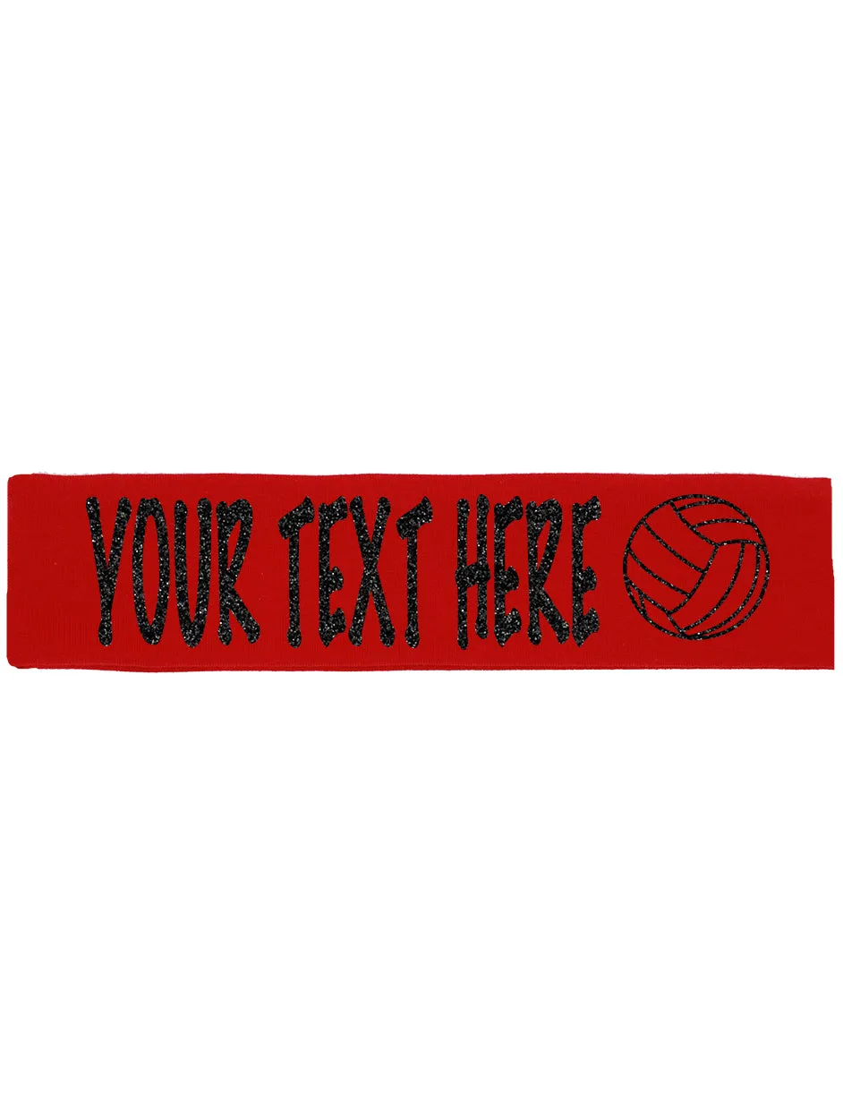 Custom Volleyball Headband (Cotton/Lycra) - Sparkle Letters!