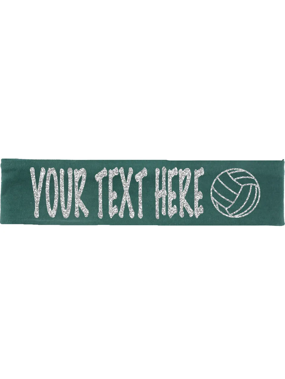 Custom Volleyball Headband (Cotton/Lycra) - Sparkle Letters!