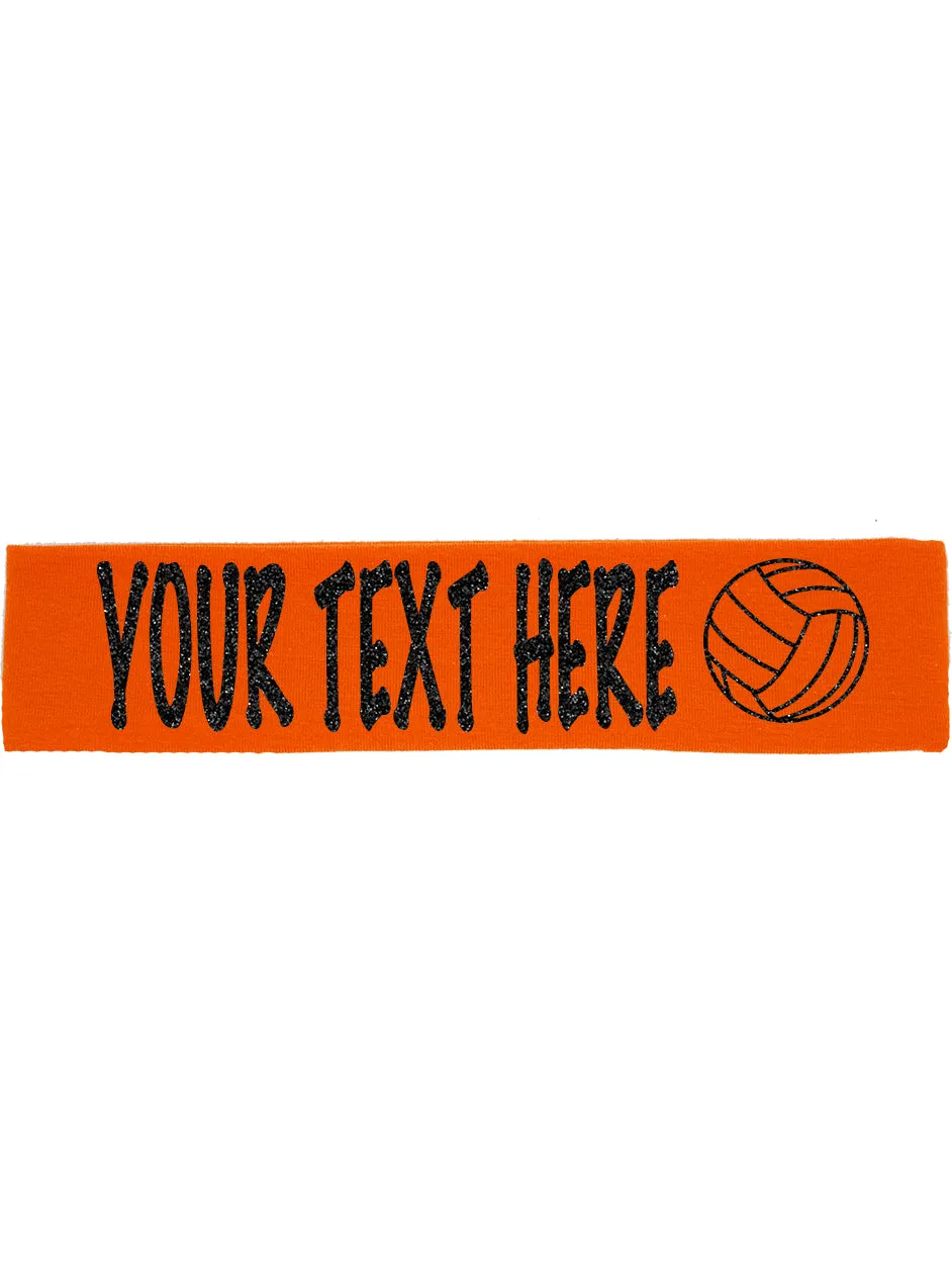 Custom Volleyball Headband (Cotton/Lycra) - Sparkle Letters!