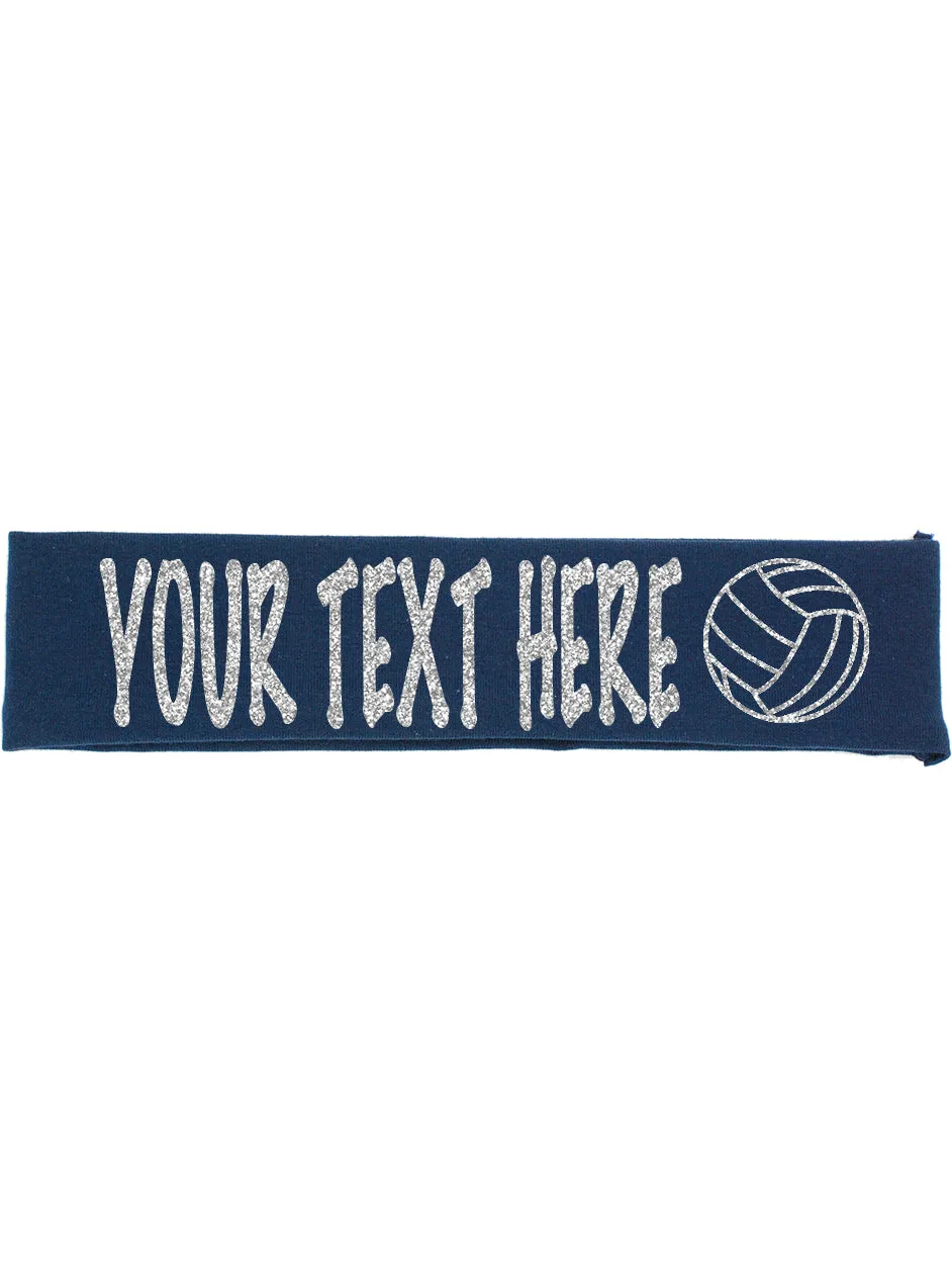 Custom Volleyball Headband (Cotton/Lycra) - Sparkle Letters!