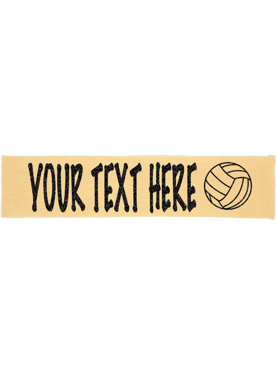 Custom Volleyball Headband (Cotton/Lycra) - Sparkle Letters!