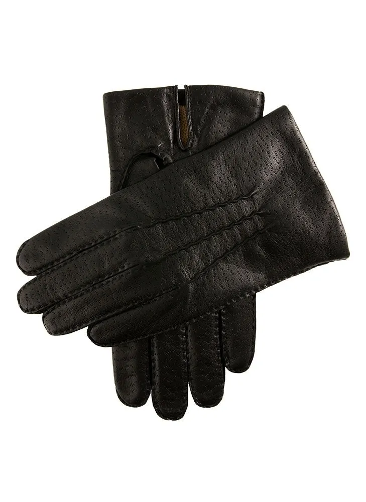 DENTS Mens Kent Perforated Leather Gloves With 3-Point Stitch Detail & Palm Vent
