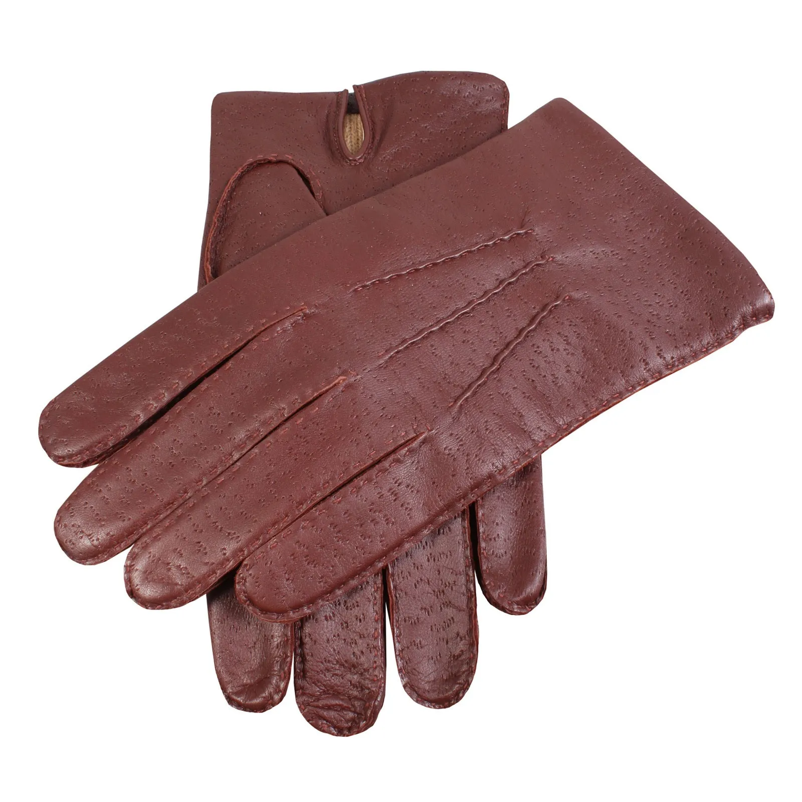 DENTS Mens Kent Perforated Leather Gloves With 3-Point Stitch Detail & Palm Vent