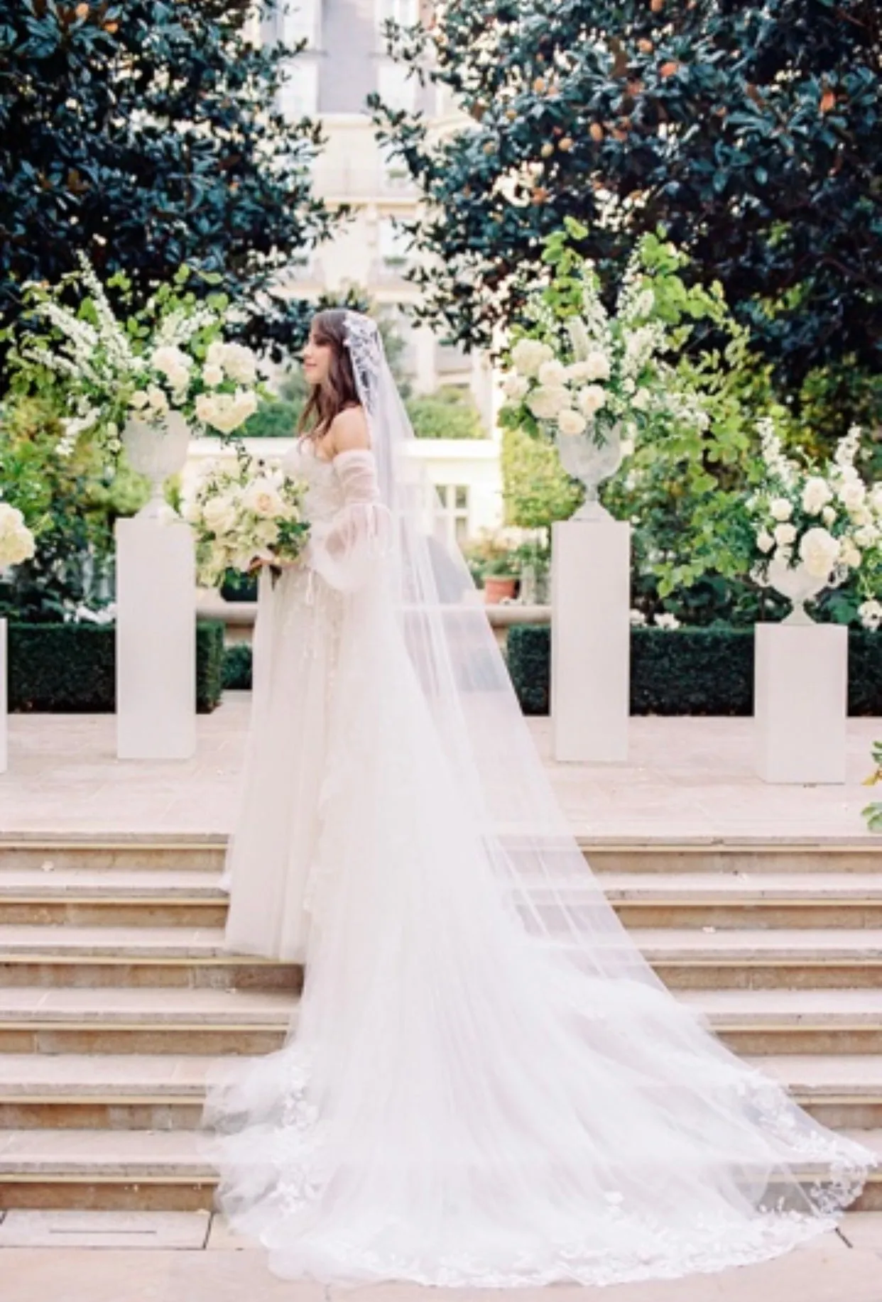 ETTA Lace Edged Cathedral Bridal Veil