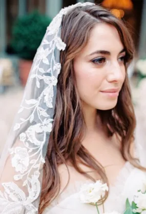ETTA Lace Edged Cathedral Bridal Veil