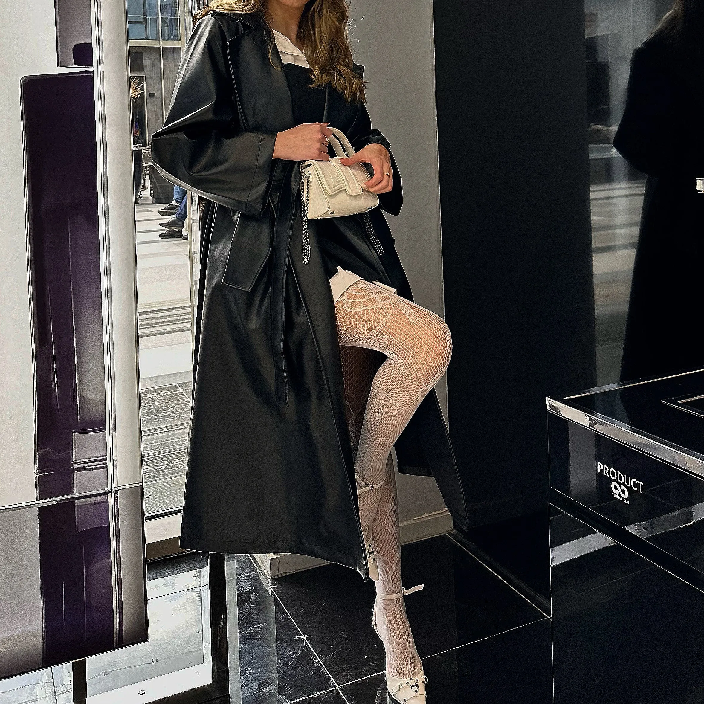 Faux Luxurious leather coat