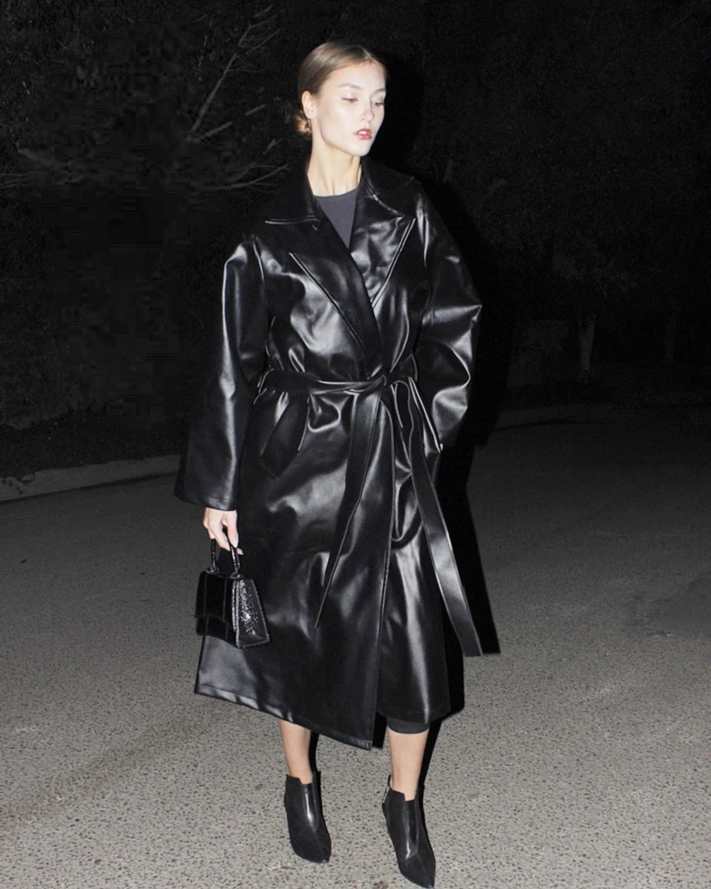 Faux Luxurious leather coat