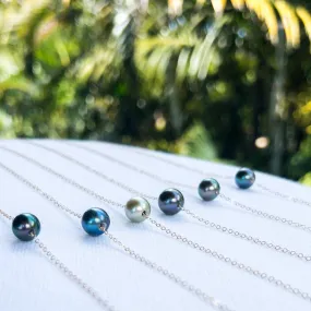 FINE 14K Gold Tahitian Pearl Floating necklace
