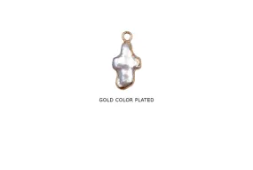 FWP1135 Fresh Water Pearl Cross Pendant With Gold Color Lining