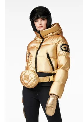 Goldbergh Charmer Gold Leather Mitten