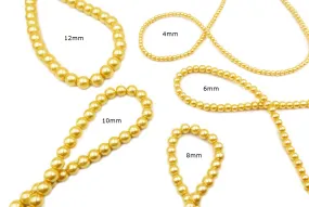 GPJH1004 Yellow Glass Pearl 4mm, 6mm, 8mm, 10mm, 12mm CHOOSE SIZE BELOW