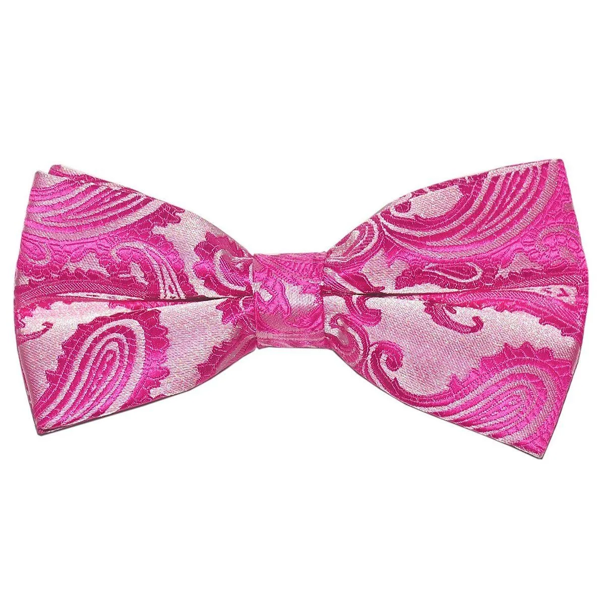Hot Pink Paisley Bow Tie
