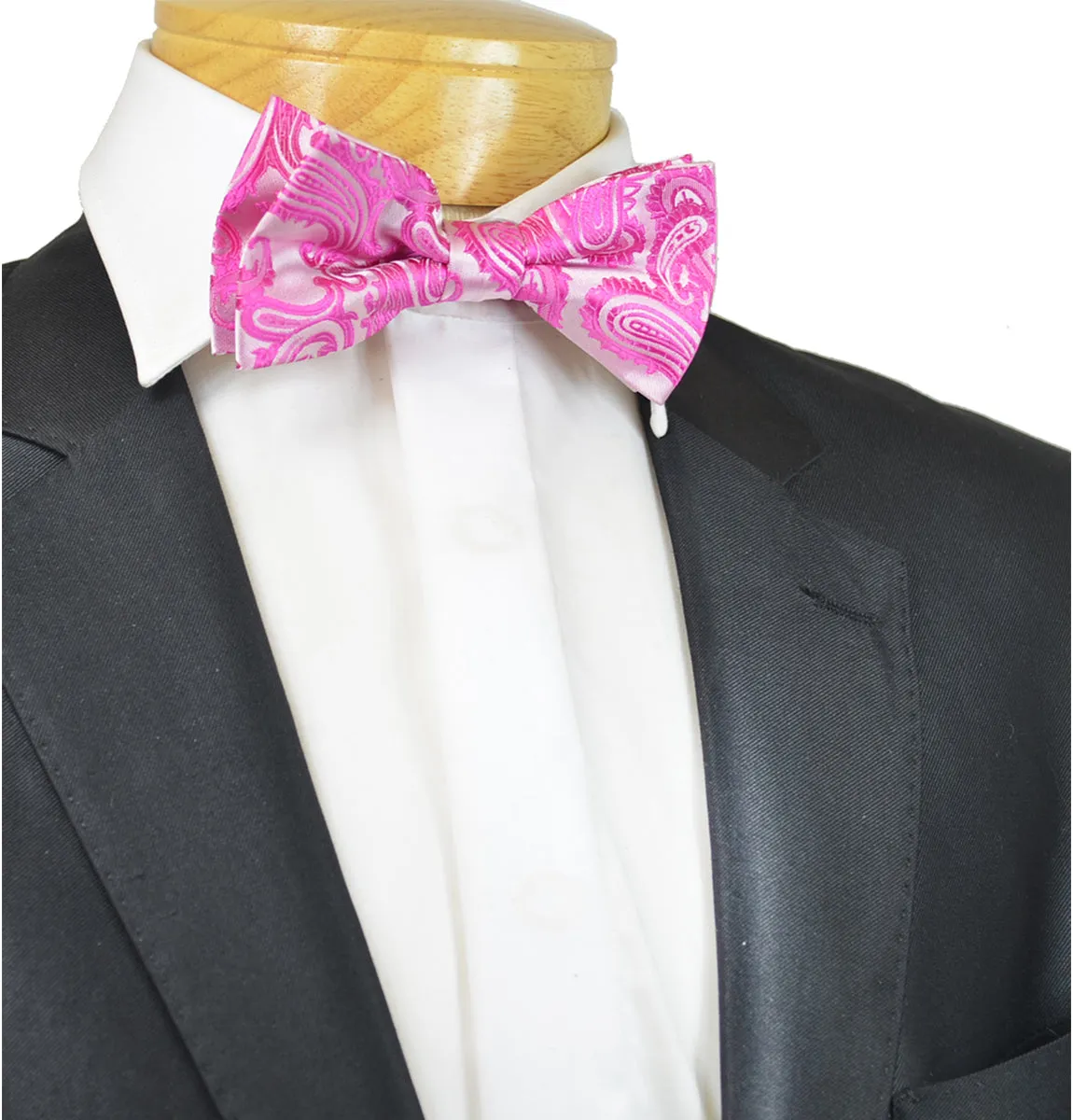Hot Pink Paisley Bow Tie