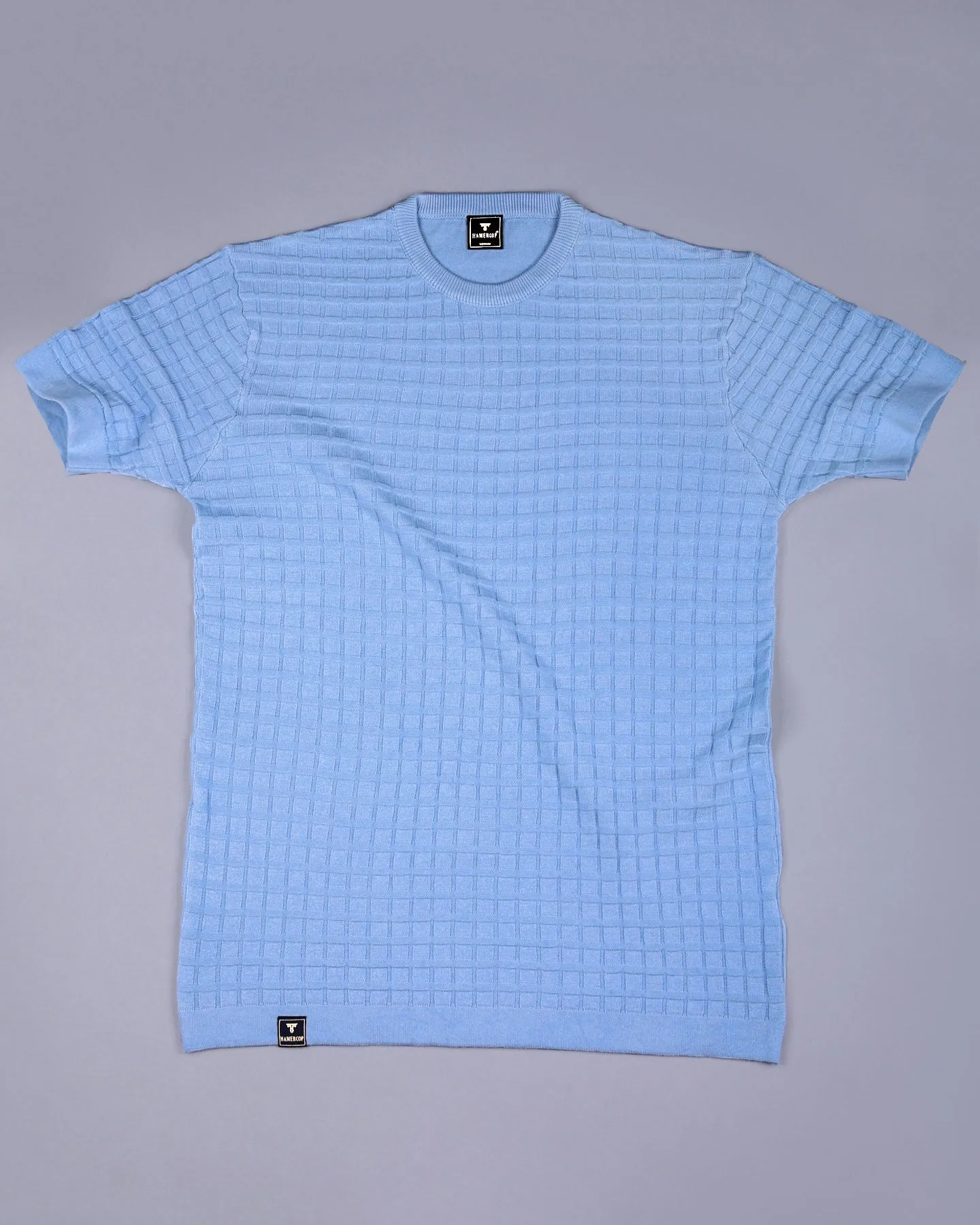 Krypton SkyBlue Ice Cube Knitted Cotton T-Shirt