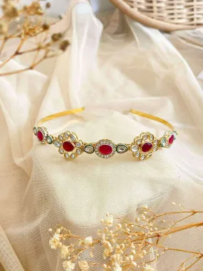 Kundan With Ad Work Ethnic Gold Plated Hairband