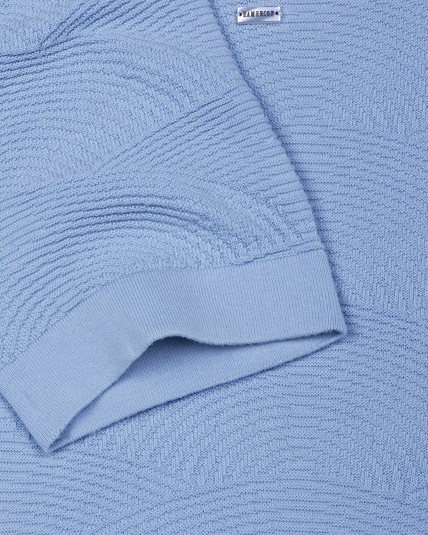 Loreto Ice Blue Knitted Cotton T-Shirt