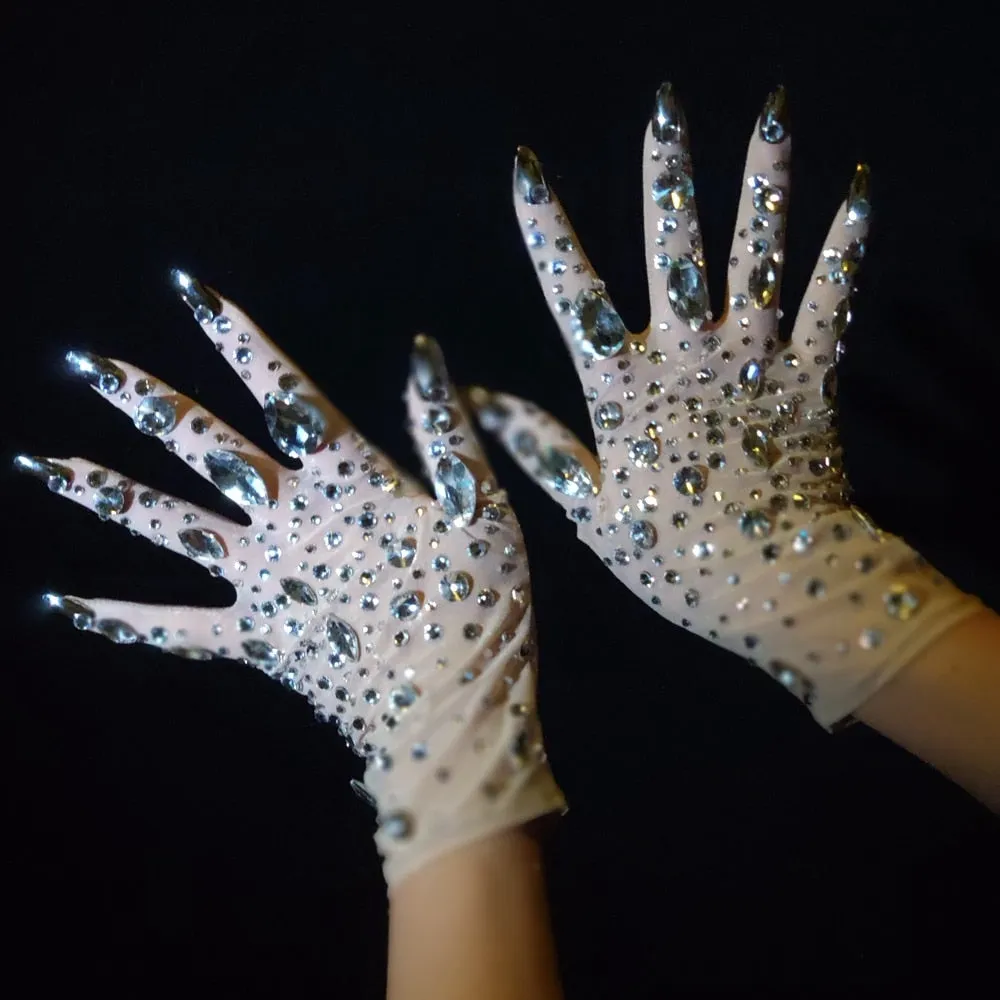 Luxurious Stretch Rhinestones Gloves