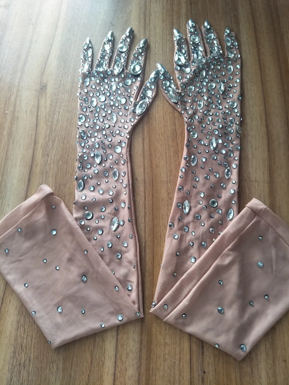 Luxurious Stretch Rhinestones Gloves