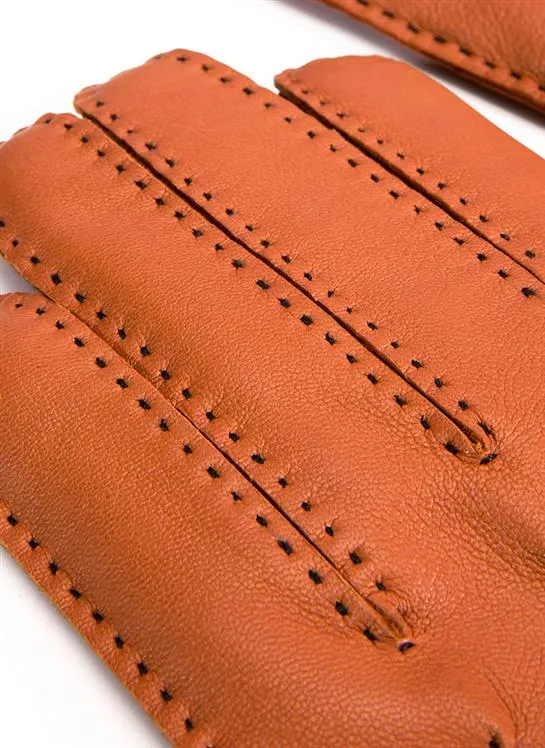 Men's Heritage Handsewn Three-Point Cashmere-Lined Leather Gloves