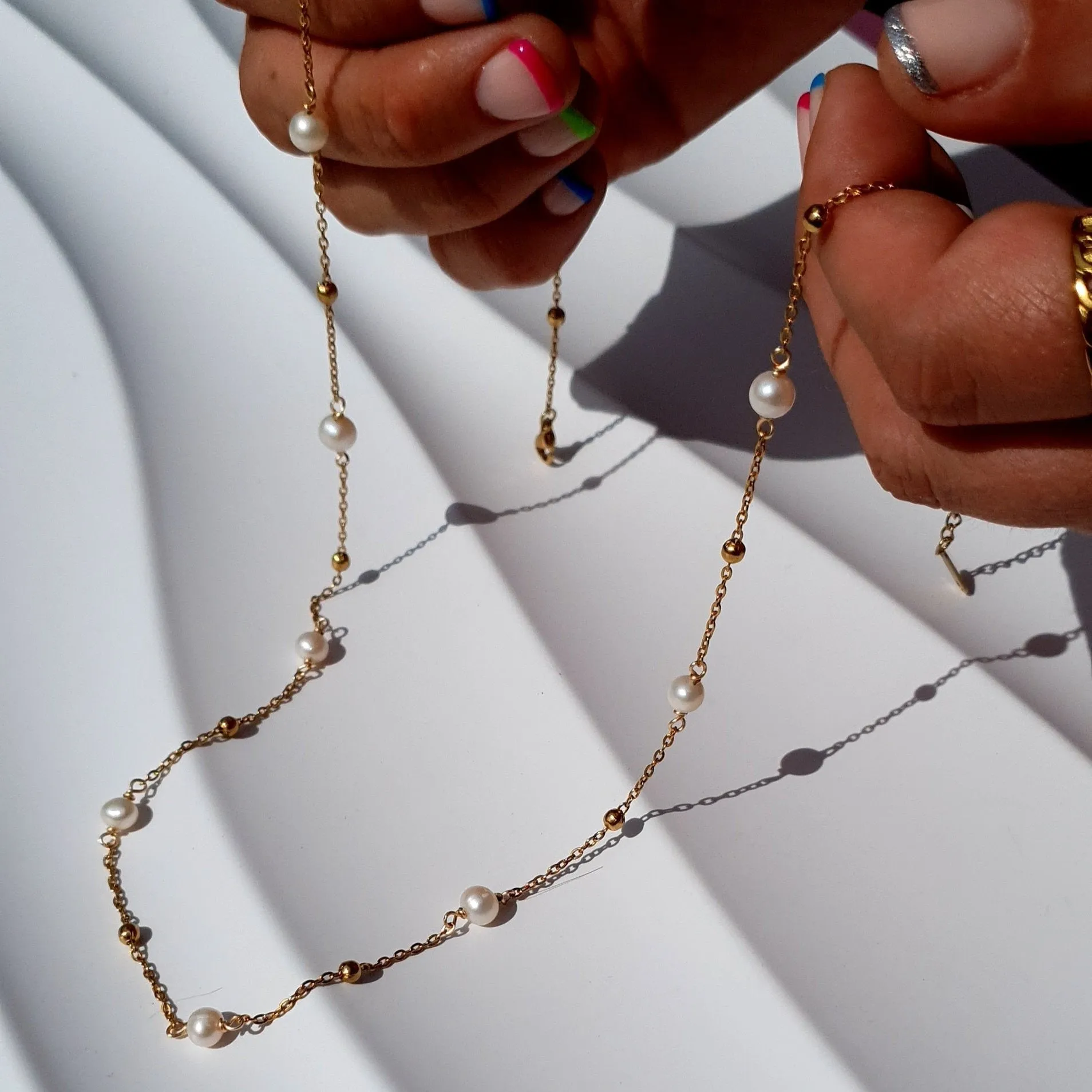 Ocean whispers freshwater pearl necklace
