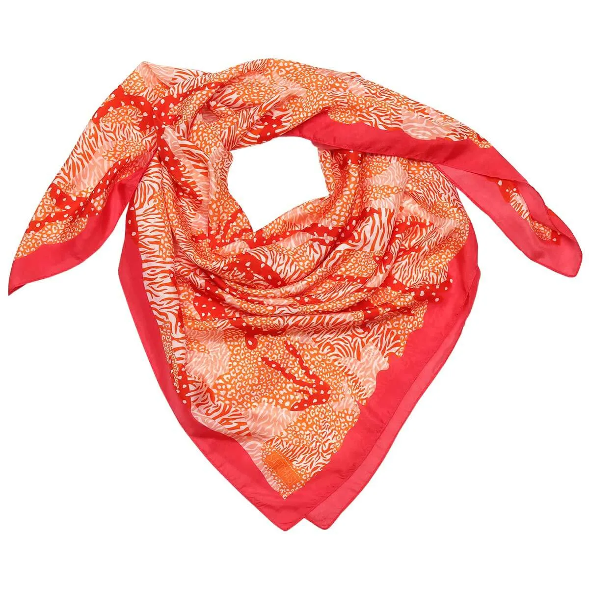 Orange Big Cat Camo Silk Scarf