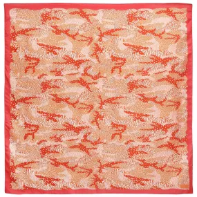 Orange Big Cat Camo Silk Scarf