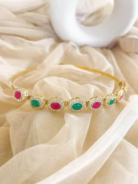 Oval Shaped Kundan Hairband