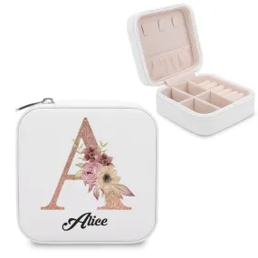 Personalized Jewellery Box Travel Zipper Alphabets Jewellery Boxes Custom Name Wedding Bridesmaid Proposal Gifts Wedding Favor