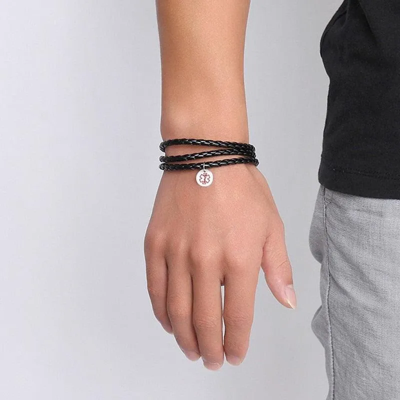 Personalized Leather Bracelet - PU Leather Vintage Style Braided Band