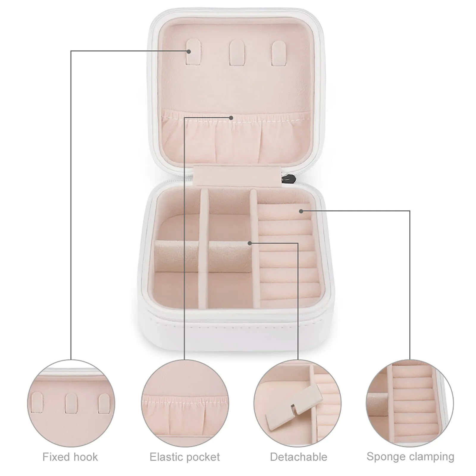 Personalized Travel Jewelry Box Small Square Earring Organizer Bridesmaid Gifts Box Birth Month Flower Jewelry Box