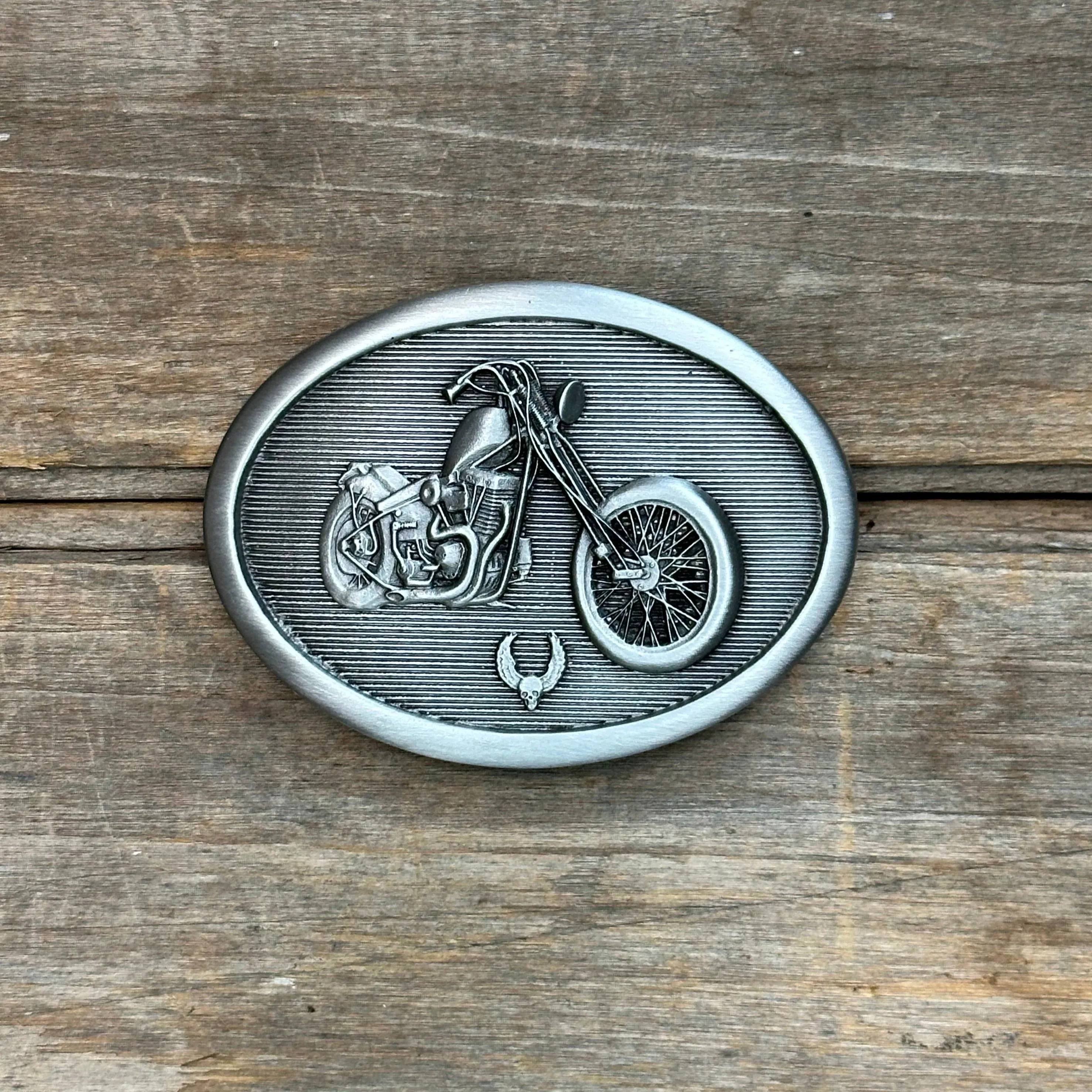 Pewter Heavy Metal Motorcycle Indiana Metal Craft Belt Buckle