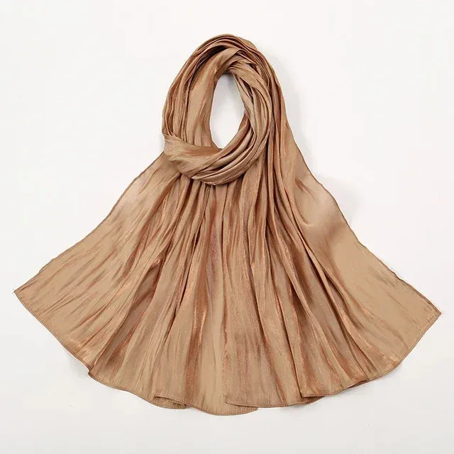 Premium Shimmer Silk Satin Hijab Scarf