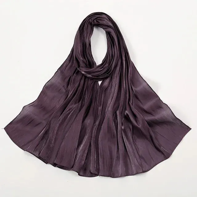 Premium Shimmer Silk Satin Hijab Scarf