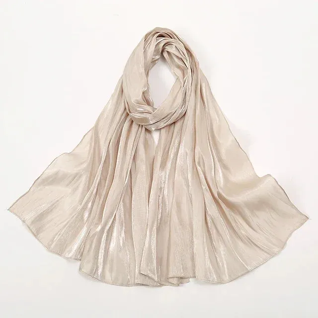 Premium Shimmer Silk Satin Hijab Scarf