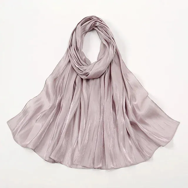 Premium Shimmer Silk Satin Hijab Scarf