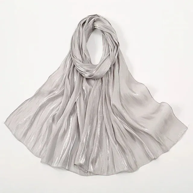 Premium Shimmer Silk Satin Hijab Scarf