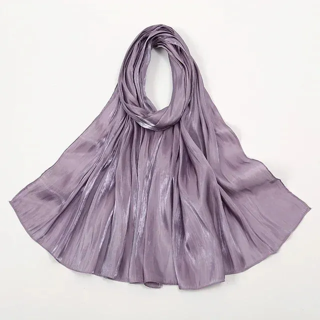 Premium Shimmer Silk Satin Hijab Scarf
