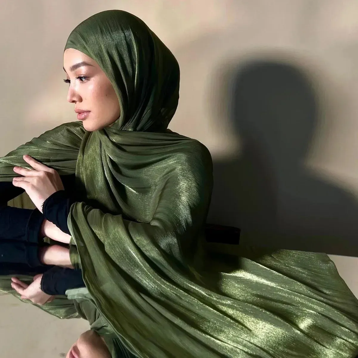 Premium Shimmer Silk Satin Hijab Scarf
