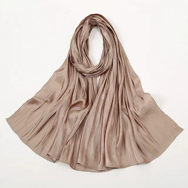 Premium Shimmer Silk Satin Hijab Scarf