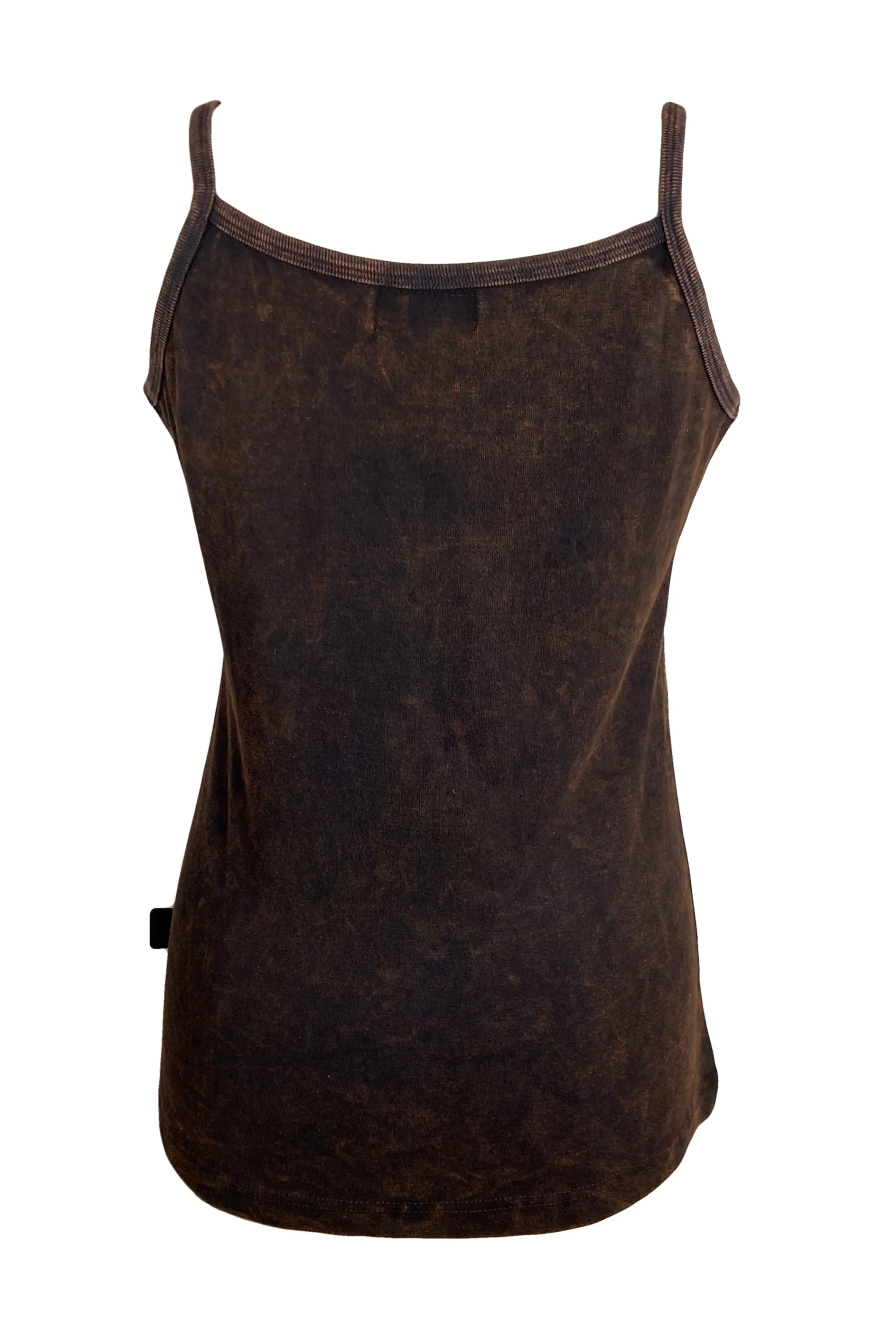 R 131 Rib Cotton Patch Razor Cut Embroidered Yoga Tank Top