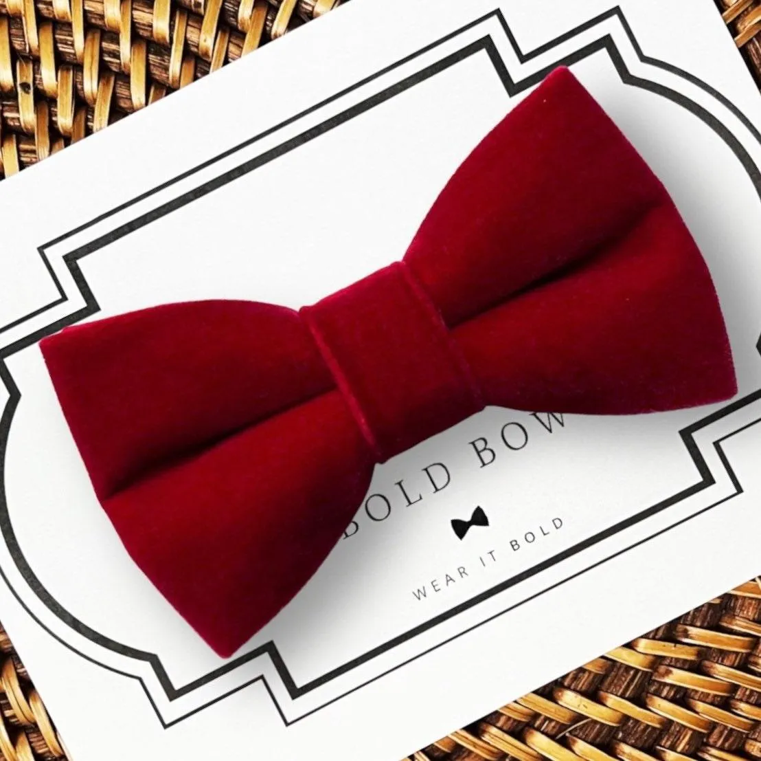 Red Velvet Bow for Dog Collar and Cat Collar