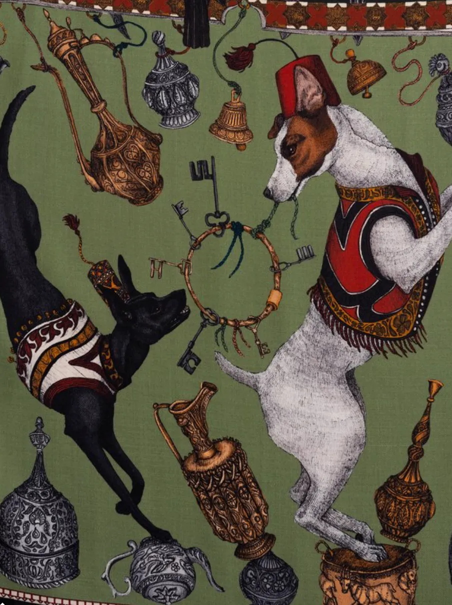 Sabina Savage "The Dogs' Treasure" Wool/Silk Scarf
