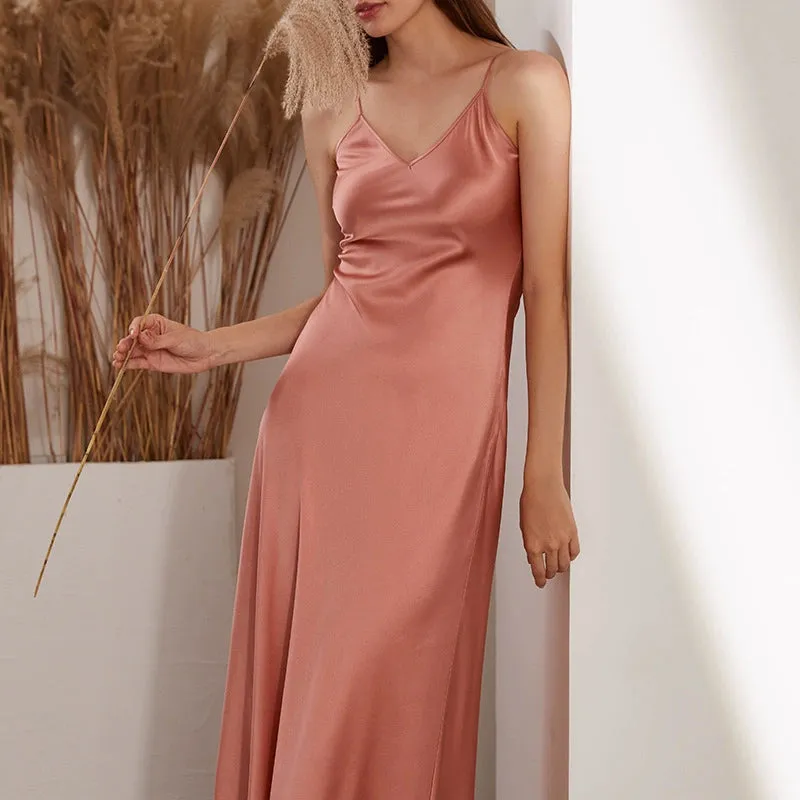 Silk Nightgown - Solid Casual & Elegant Sleepwear