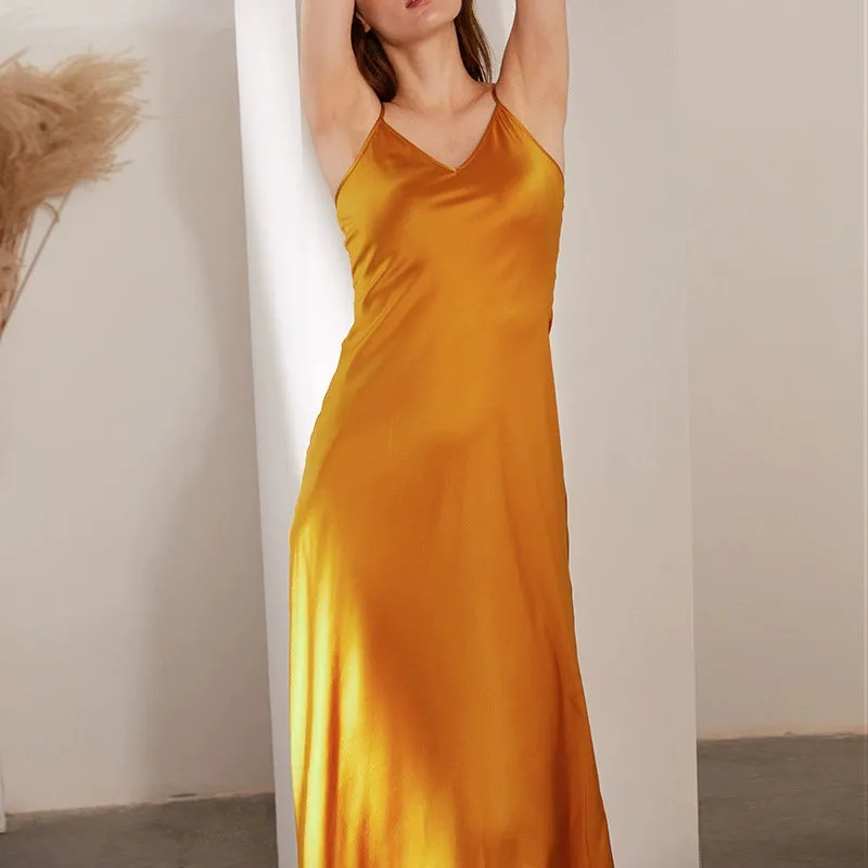 Silk Nightgown - Solid Casual & Elegant Sleepwear
