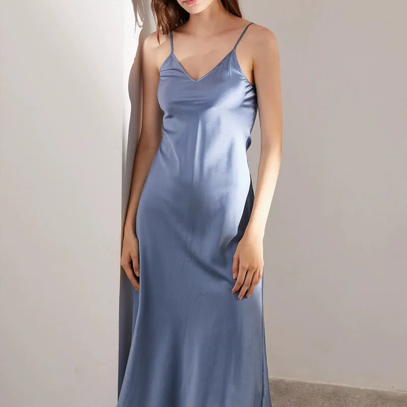 Silk Nightgown - Solid Casual & Elegant Sleepwear