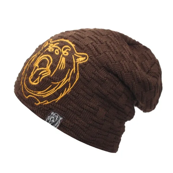 Skullies Men Beanies Hat Women Knitted Hat Winter Hats For Men Warm Thick Bonnet Fur Gorras Skull Mask Baggy Male Beanie Hat Cap