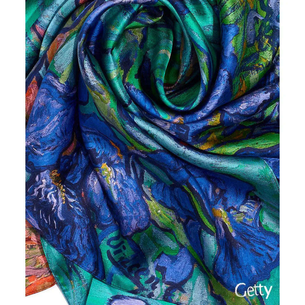 Square Van Gogh Irises Silk Scarf
