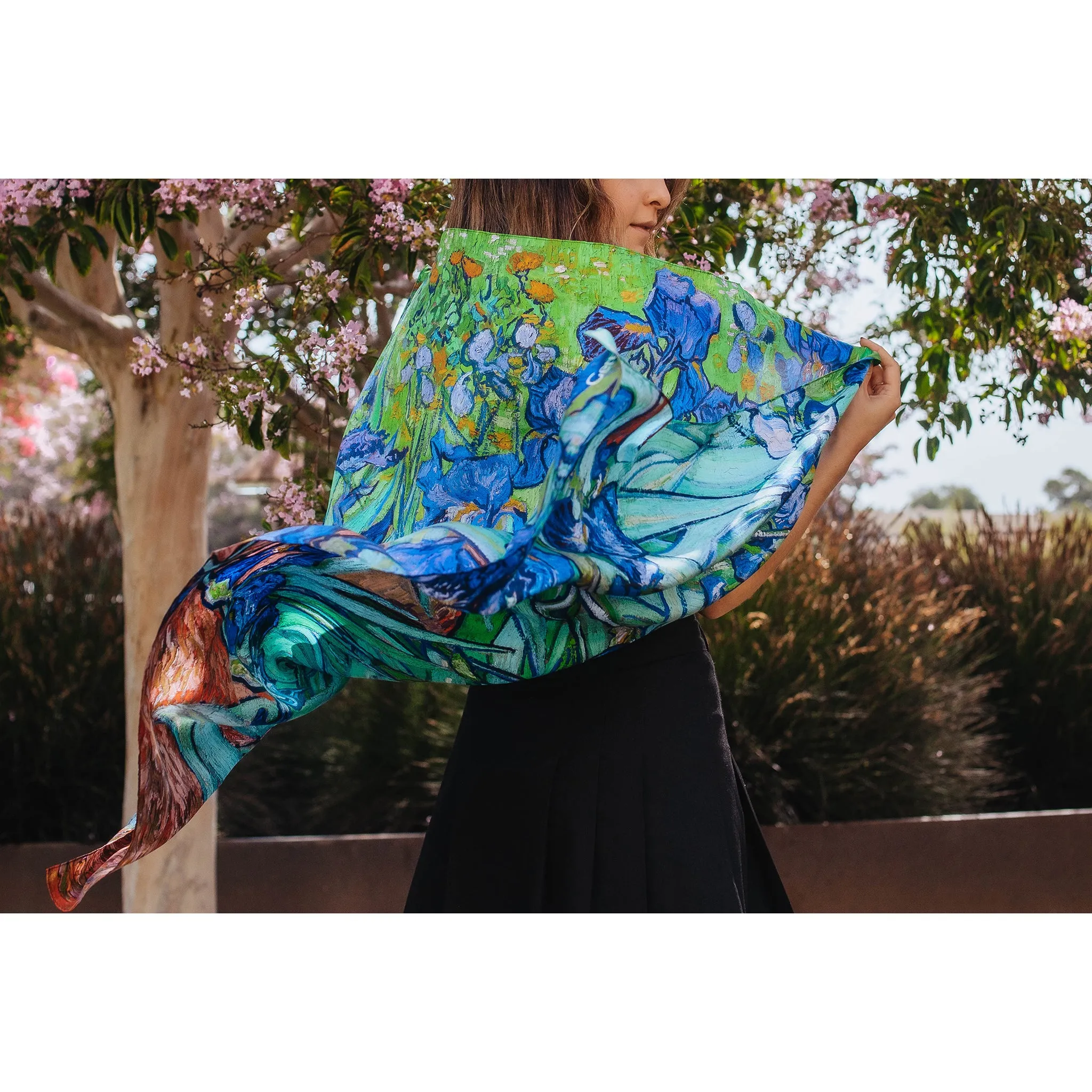 Square Van Gogh Irises Silk Scarf