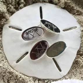 Sterling Silver Oval Cufflinks PINK HOUSE
