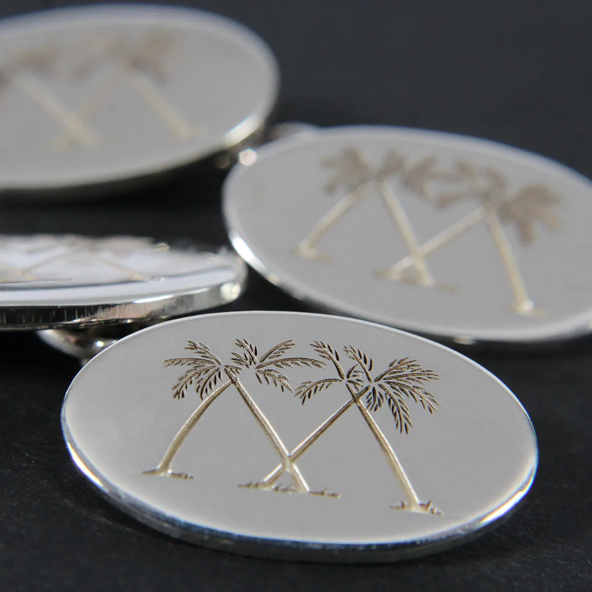 Sterling Silver Oval Cufflinks PINK HOUSE